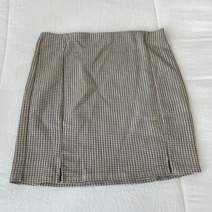 Beige Mini Skirt w/ Slit